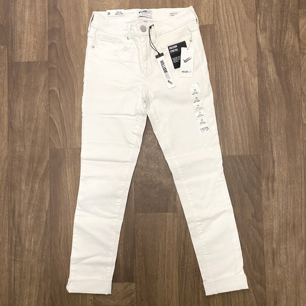 William Rast Juniors Size 24 WHITE Perfect Ankle Skinny Cropped Pants #JWRB343